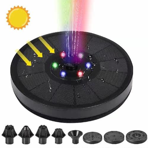 Solar Fountain Colorful LED Lights Swimming Pools Fountain