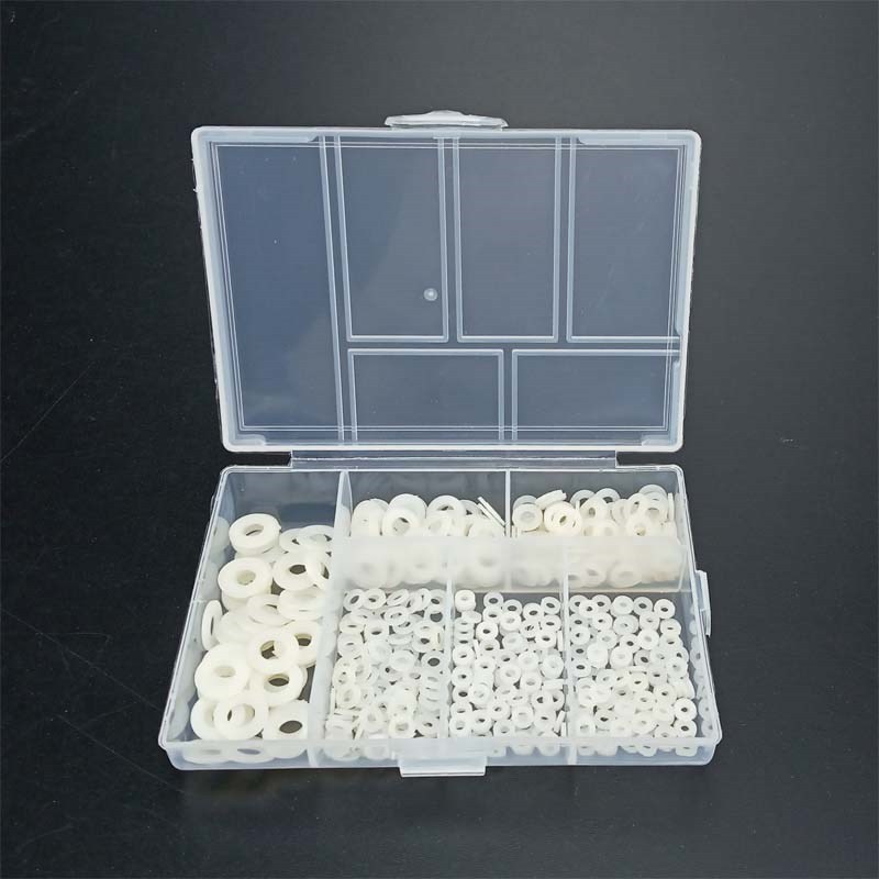 500Pcs M2 M2.5 M3 M4 M5 M6 White Plastic Nylon Washer Flat S