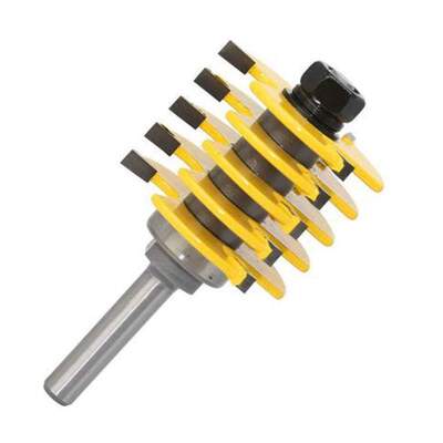 1Pc Box Joint Router Bit Adjustable 5 Blade 3 Flute 8Mm Shan