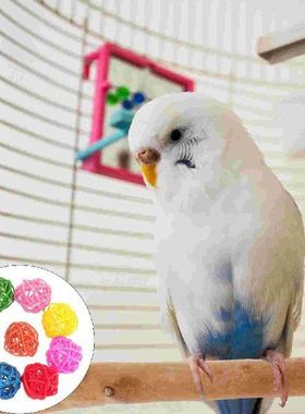 50PCS 3CM Pet Parrot Biting Small Colored Rattan DIY Decor