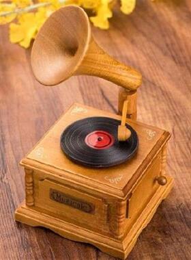 1PC High Grade Wood Simulation Phonograph Music Box for