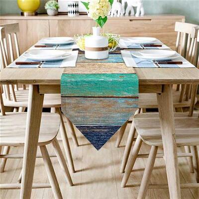 Table Runners Modern Vintage Wood Texture Tablecloths Creati