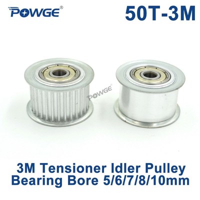 POWGE 50 Teeth 3M Idler Pulley Tensioner Wheel Bore 5/6/7/8