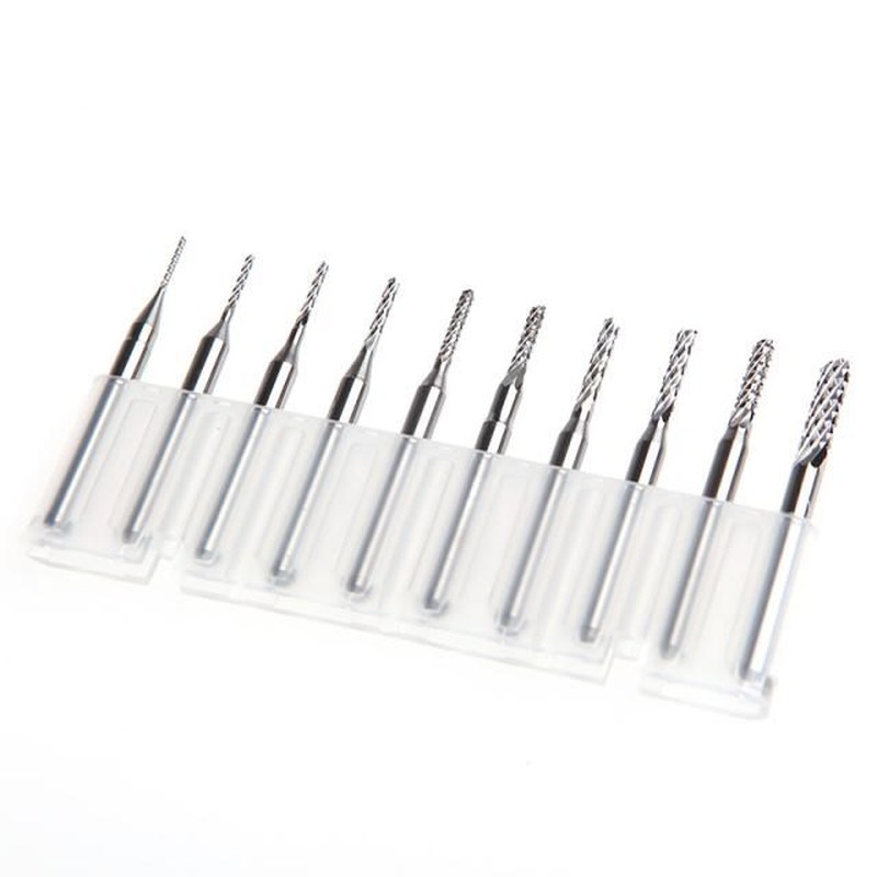 10Pcs/Set 1/8'' 0.8-3.175mm Drill Bits Engraving Cut