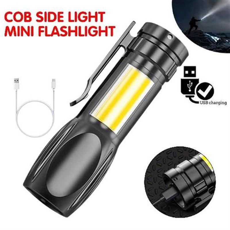 Portable LED Flashlight Q5  COB Mini Black 2000LM