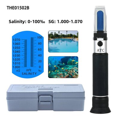 Salinity Refractometer 0-100 Sea Salinity Meter ATC Salt Wat