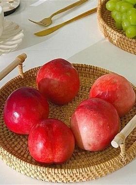 Round Food Storage Platters with Wooden Handle Handmade