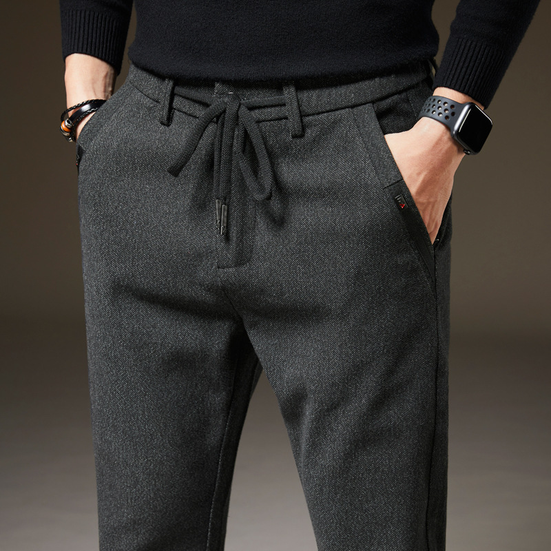Men's Winter Fleece Warm Casual Pants Classic Style
