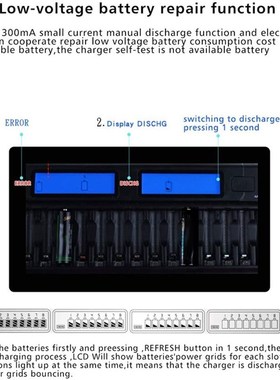 16 Slots LCD Display Smart Battery Charger For AA/AAA 1.2V