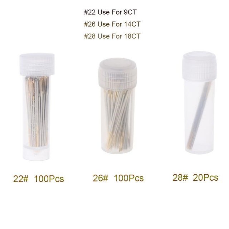 100PCS Golden Tail Embroidery Fabric Cloth Cross Stitch Need