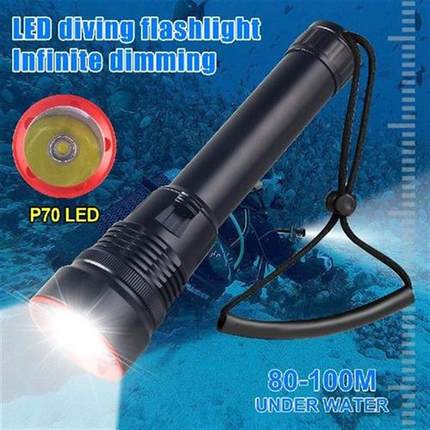 40W 10000Lumens Professional Scuba Diving Flashlight White