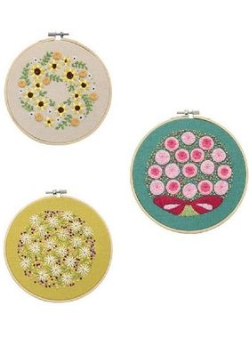 3Sets Embroidery Kit For DIY 3D Plant Pattern Embroidery
