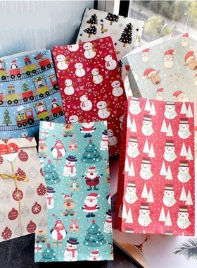 10pcs Candy Snack Cookies Bags Christmas Gift Paper Bags