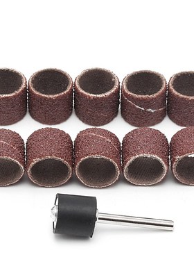 10 Pcs 12.5mm Grit 80# Sanding Bands  3.17mm Mandrel Rotary
