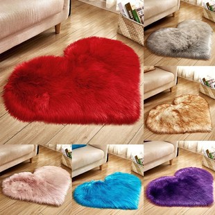 Heart Rugs Sheepskin Faux-Fluffy-Mats Living-Room Shaggy Car