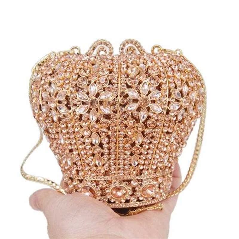 Stylishly Cute Crystal Bags Crown Designer Purse Wedding Pr