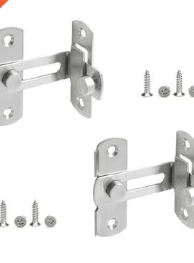 2Set 90 Degree Stainless Steel Door Latch Right Angle Slidin