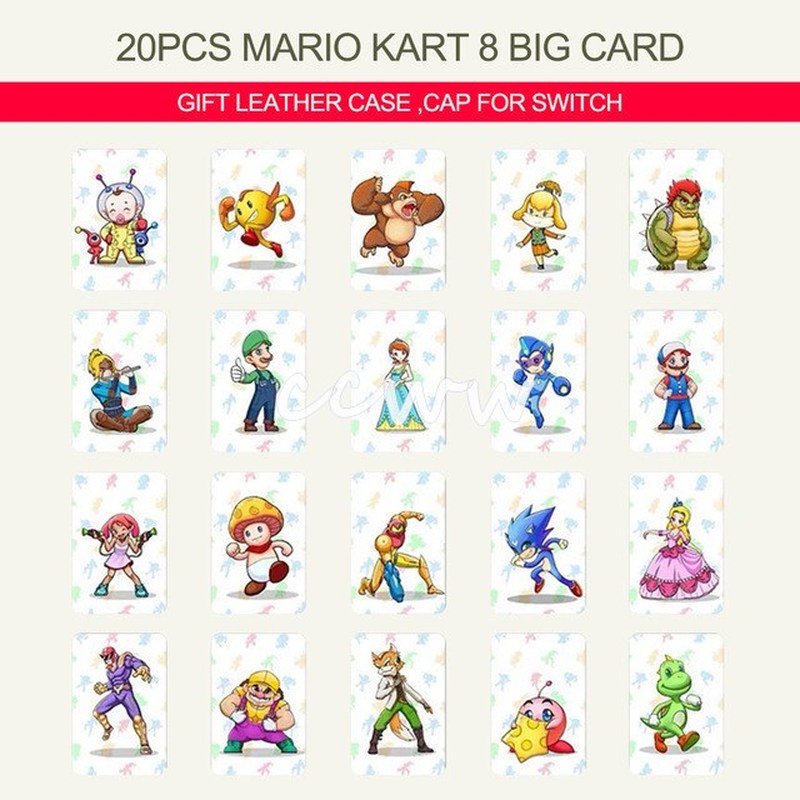 20Pcs Full Set Popular Waterproof Amiibo NFC Tag Mario Kart