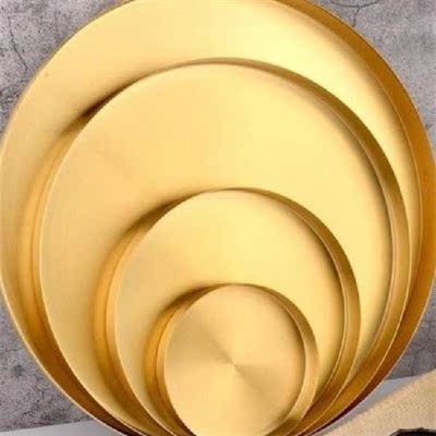 Stainless Steel Storage Tray Luxury Round Plate Fruit Cake