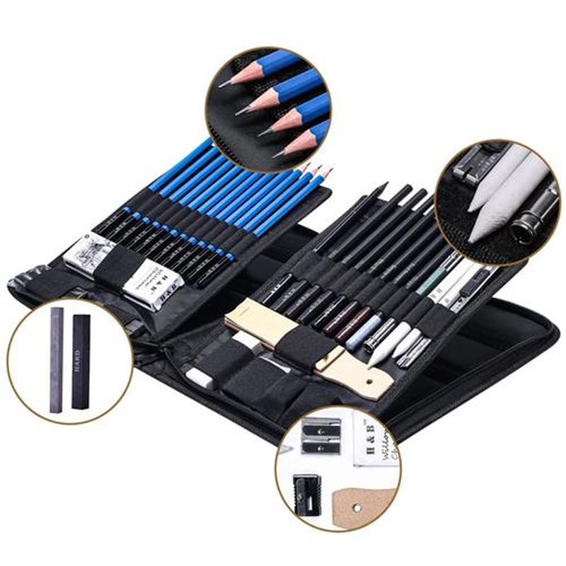 40pcs Professional Art Pencil Set Graphite Sketch Pencils Se