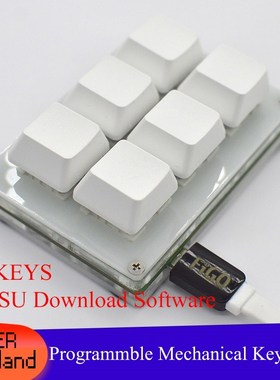New Programmable Mechanical Keyboard 6keys Macro keypad Gre