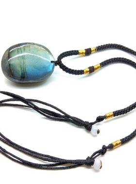 Labradorite Necklace Irregular Shape Unique Blue Light