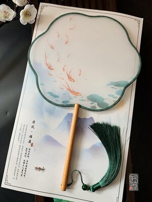 Ancient Chinese ancient eight disc semi-permeable round fan