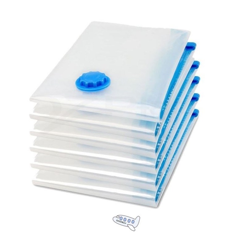 Vacuum Bag Storage Home Organizer Transparent Border Foldabl