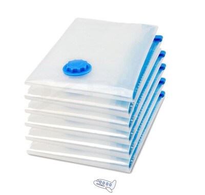 Vacuum Bag Storage Home Organizer Transparent Border Foldabl