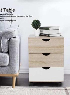 Night Table Movable Bedside Nightstand File Cabinet with  D