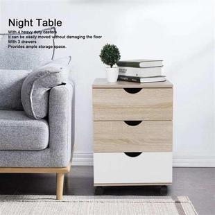 Night Table Movable Bedside Nightstand File Cabinet with D