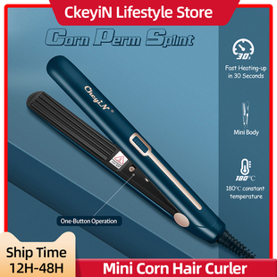 CkeyiN Ceramic Hair Crimper Iron Corn Splint Crimping Iron B