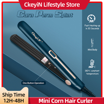 CkeyiN Ceramic Hair Crimper Iron Corn Splint Crimping Iron B