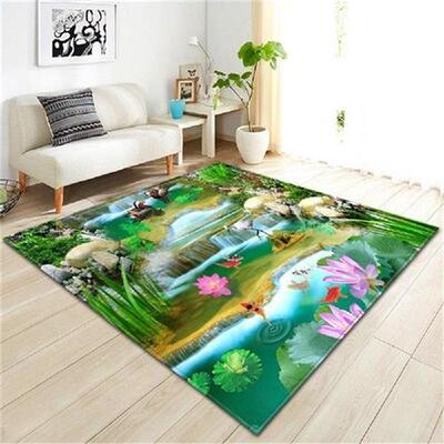 Pastoral Parlor Bedside Floormat Area Rug Flannel Non Slip