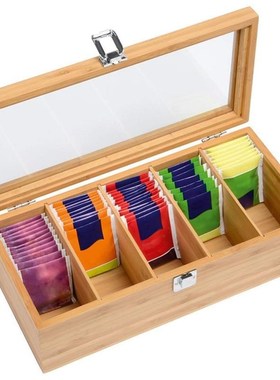 Bamboo System Tea Bag Jewelry Organizer Storage Box 5 Compar