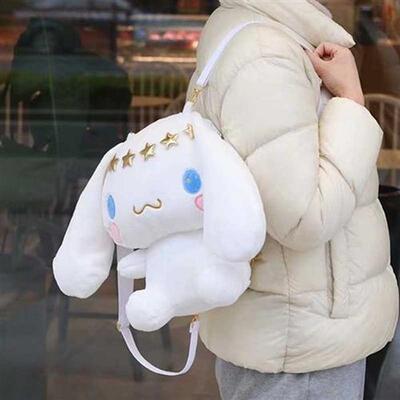 2021 New Women Plush Backpack Kawaii Cartoon Anime Big Ear D