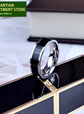 Black ceramic ring men's and women's index f