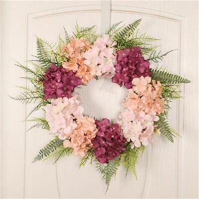 Hydrangea Wreath with/without Led Light Artificial Hanging