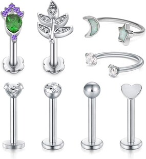 Cartilage Tragus Earrings Piercings Set Barbell Earring 16G