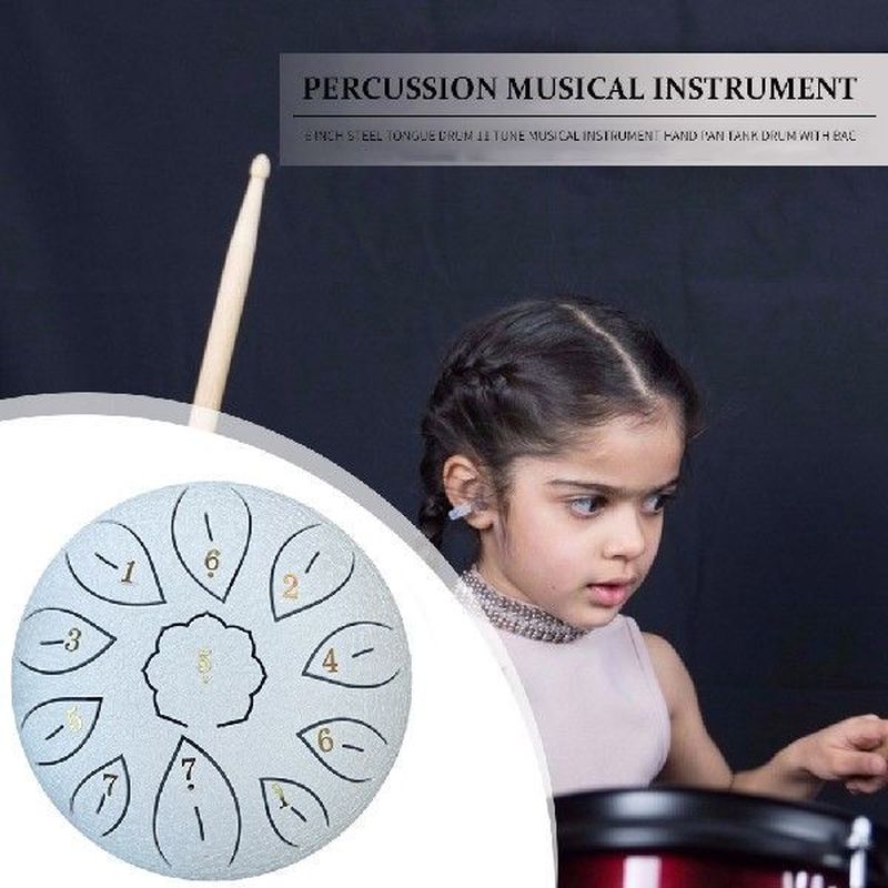 Steel Tongue Drum 6 inch 11 tone Drum Handheld Tank Drum