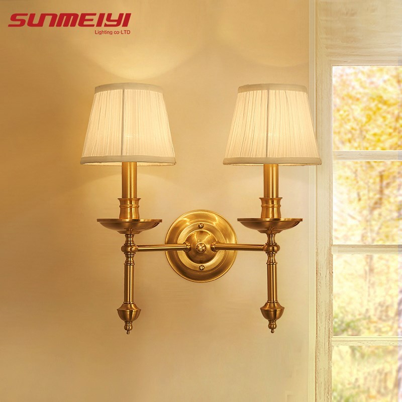 American Style Vintage LED Wall sconce Double Copper Wall Li