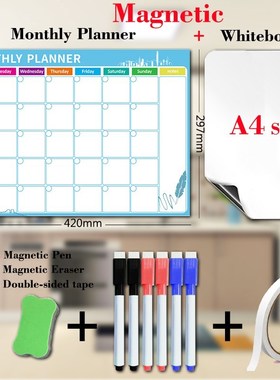 2 PCS White Board for Wall Moterm Planner Calendar Daily Sch