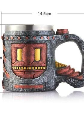 D Viking Skull Beer Mug Striking Skull Warrior Tankard Goth