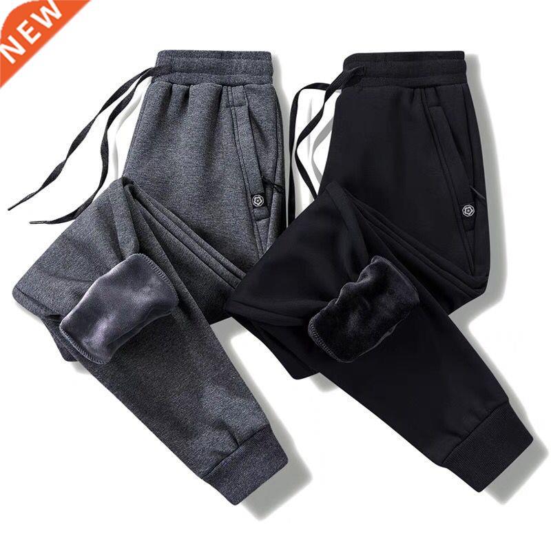 Thick Fleece Jogger Mens Pants Cotton Trousers Male Winter W
