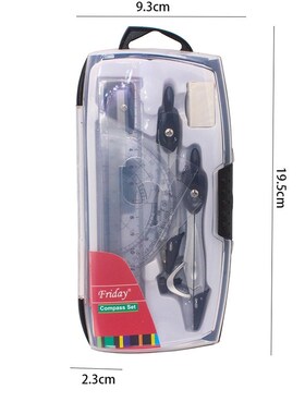 10 PC Stationery Set High Quality Plastic Metal Geometry Pro