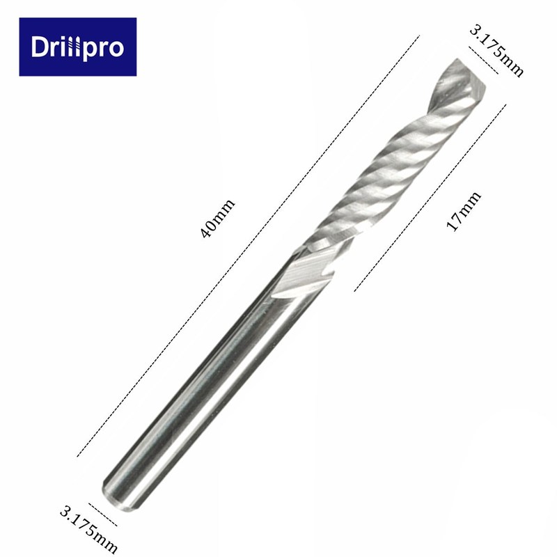 Drillpro High Quality 10pcs/lot 1/8 CNC Bits Single Flute Sp
