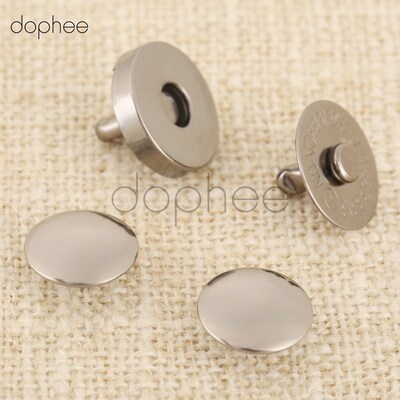 dophee 10pcs 14/18mm Magnetic Snaps Double Rivet Clasps Butt