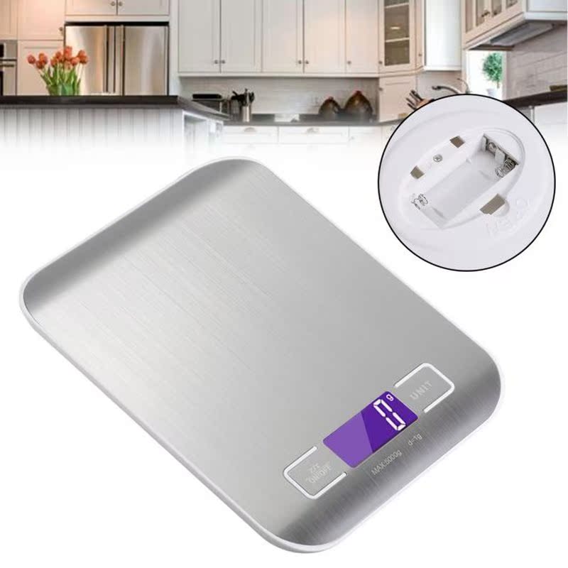 1 Piece 5000g/11LB Stainless Steel Electronic LCD Food Scale