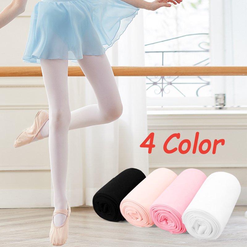 Pink Kids Girls Dance Ballet Tights Soft Microfiber Socks Wh