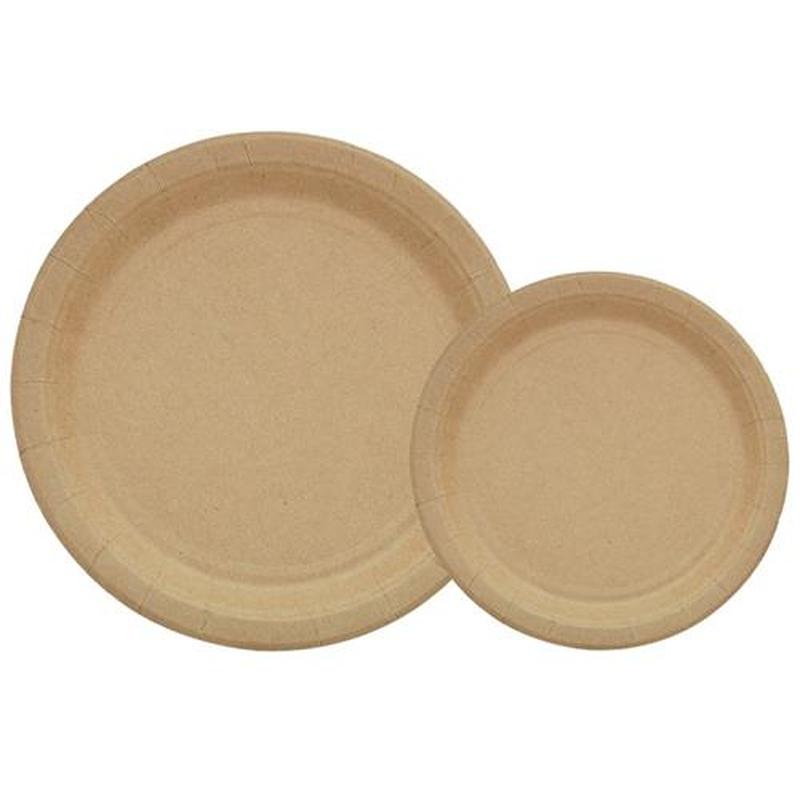 20Guests Disposable Kraft Paper Tableware Sets Plates Cups
